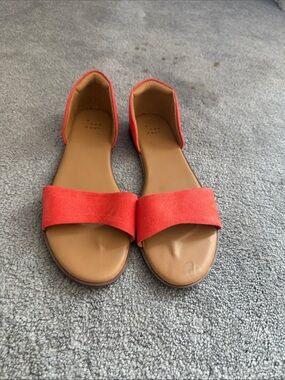 a new day Coral Red D'Orsay Flat Sandals